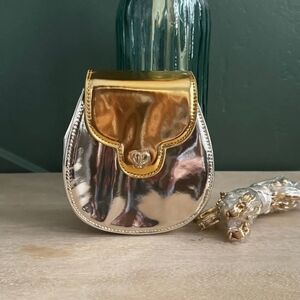 Cle de Peau Metallic Gold and Silver Crossbody Bag